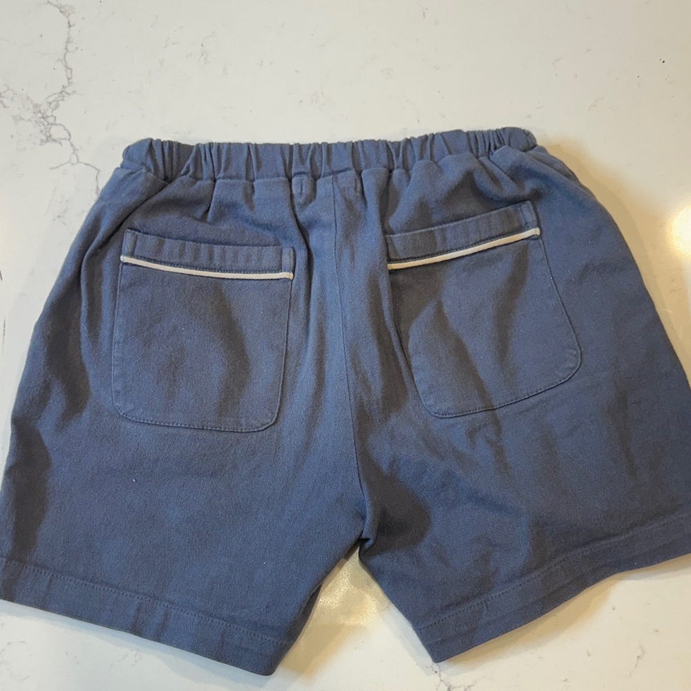 Baybala Navy Drawstring Shorts with Braided Cord and white piping